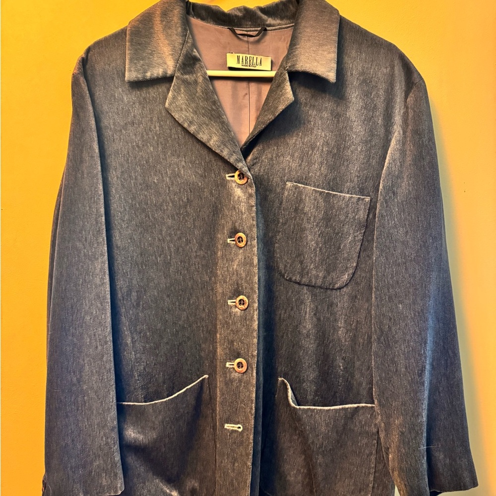MARELLA Made in Italy Vintage Blue Blazer- shows size US 8. Fits like Large.